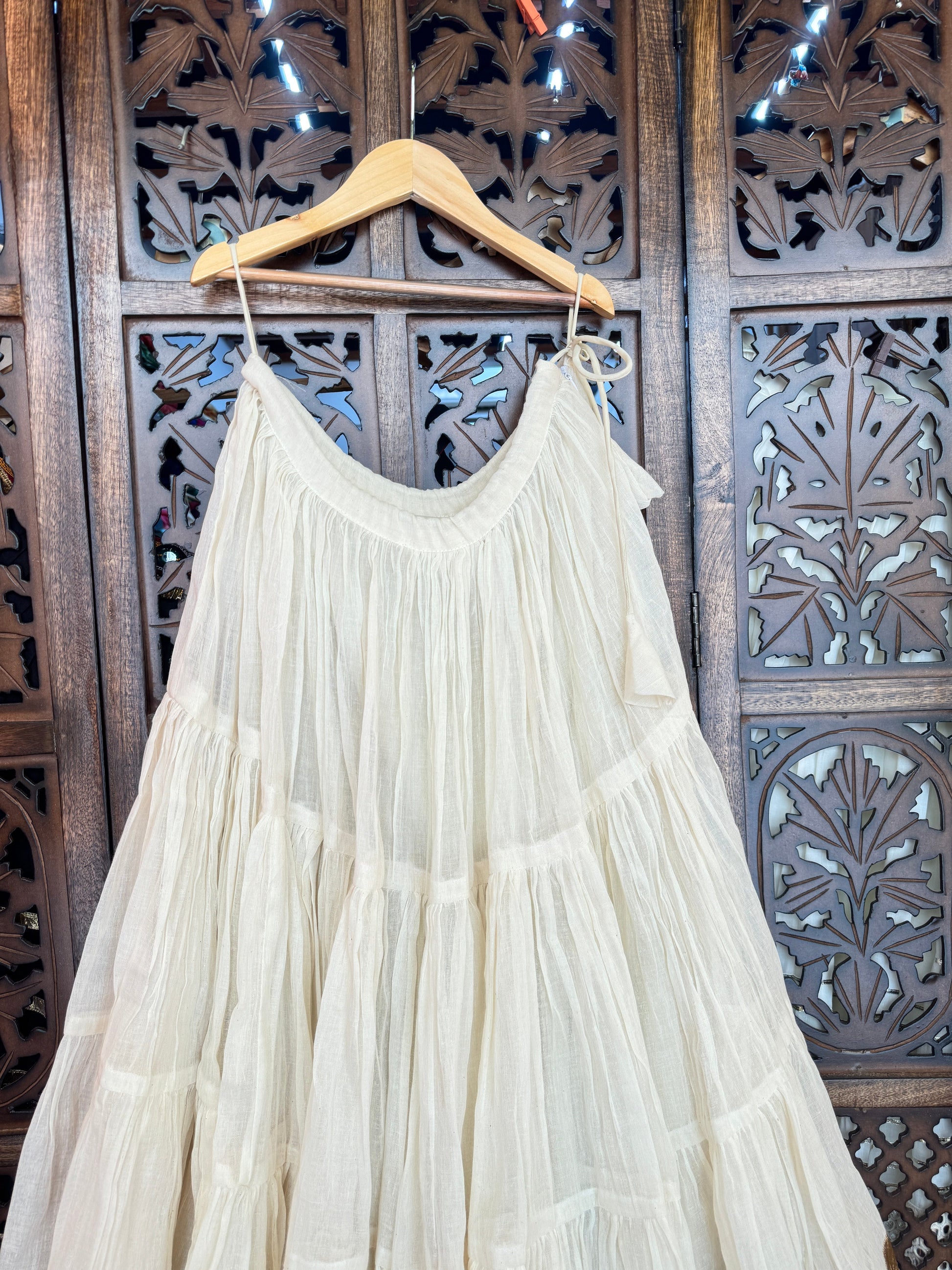OFF WHITE MULMUL GATHERING KIDS SKIRT HANDMADEAHOLIC BY MISHKA