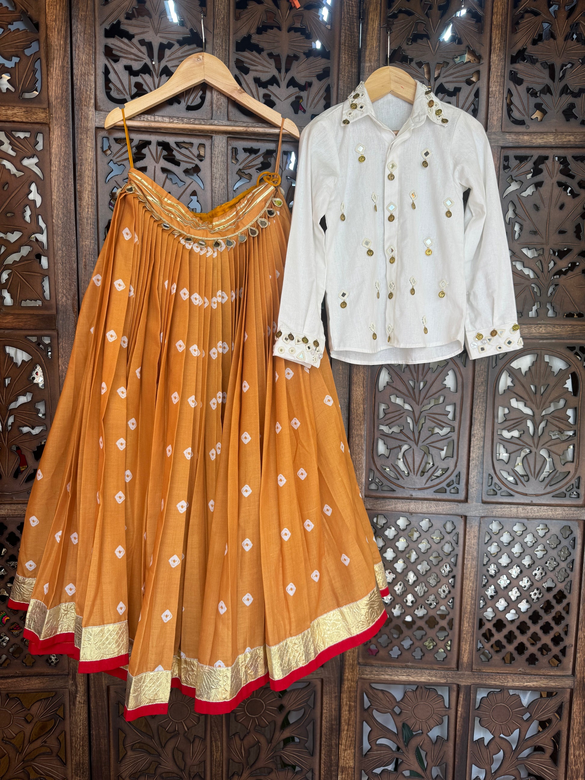 MUSTARD BANDHANI KIDS CHOLI RAAS'25 HANDMADEAHOLIC BY MISHKA