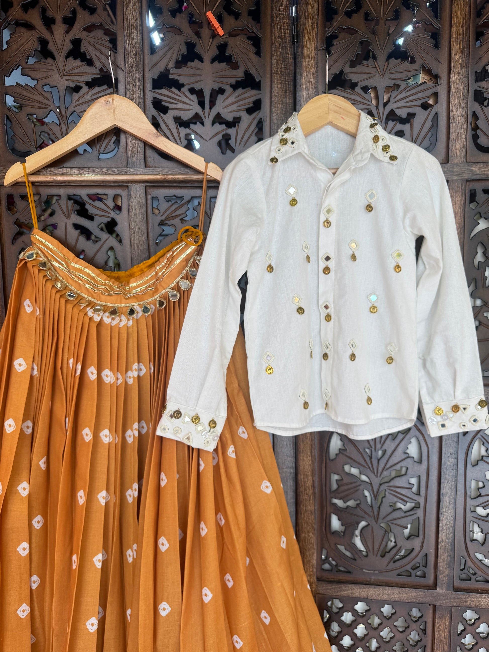 MUSTARD BANDHANI KIDS CHOLI RAAS'25 HANDMADEAHOLIC BY MISHKA