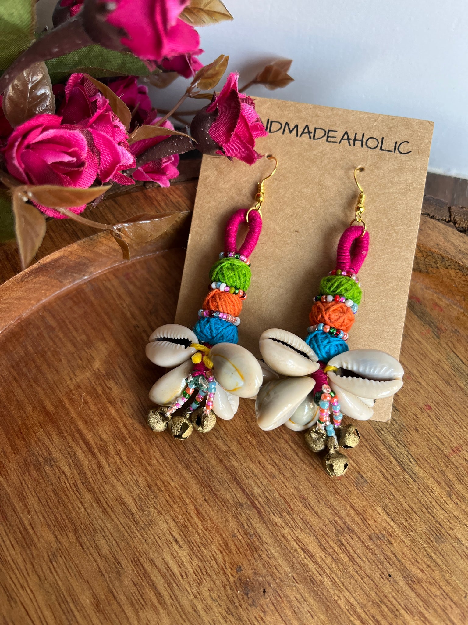 BANJARA  COWRIE EARRING HANDMADEAHOLIC BY MISHKA