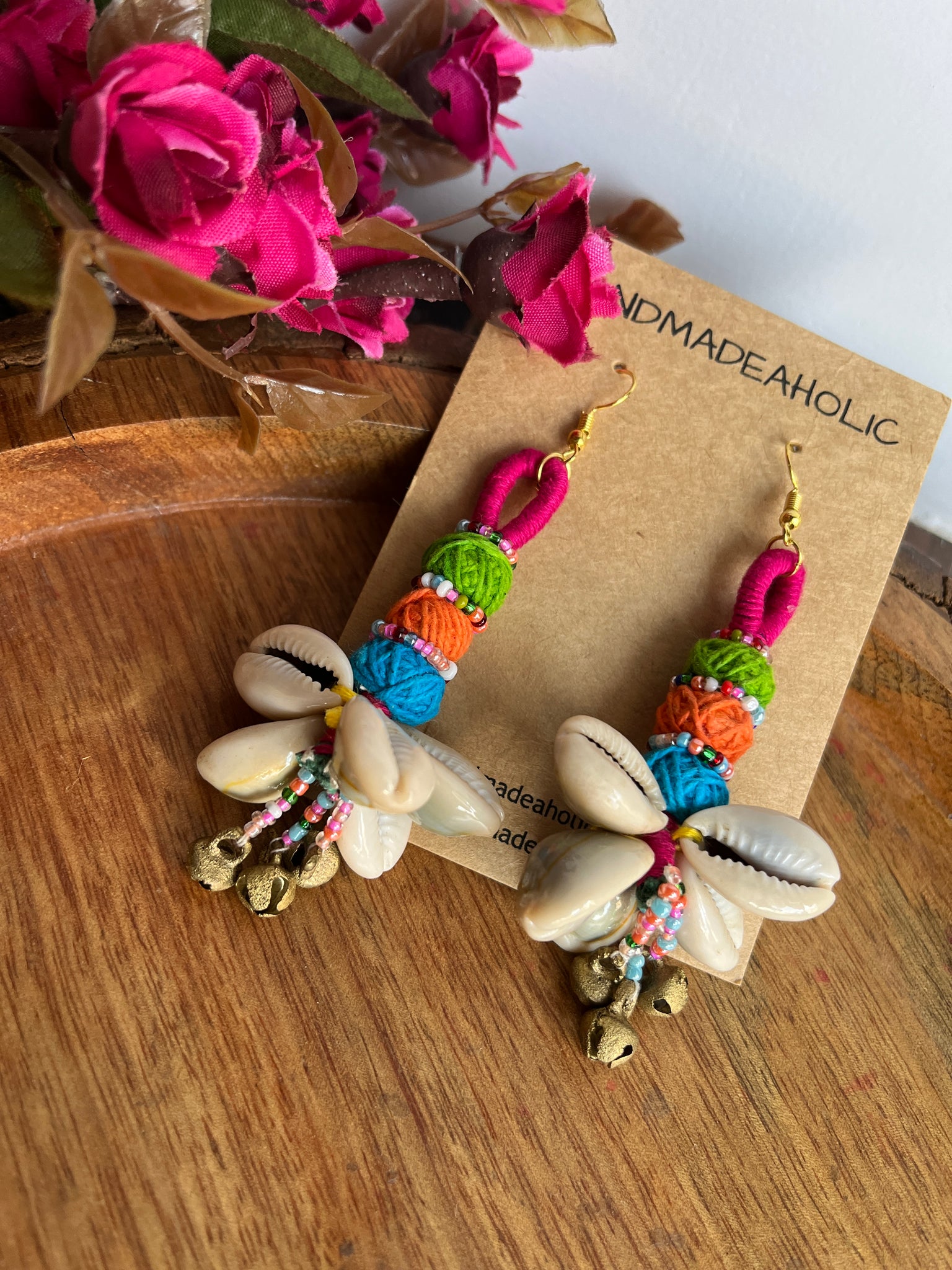 BANJARA  COWRIE EARRING HANDMADEAHOLIC BY MISHKA