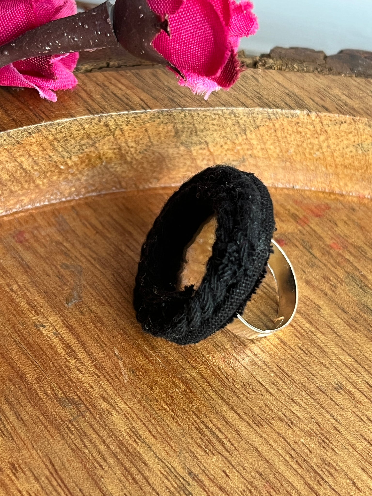 BLACK JUTE RING HANDMADEAHOLIC BY MISHKA