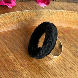 BLACK JUTE RING HANDMADEAHOLIC BY MISHKA