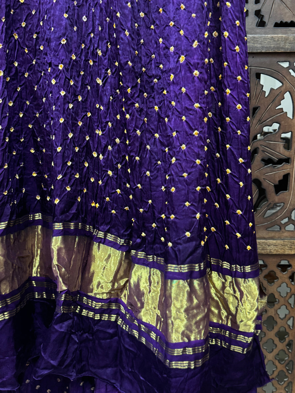 Royal Violet Modal Silk Bandhani Dupatta | Hand-Draped Traditional Craftsmanship HANDMADEAHOLIC BY MISHKA
