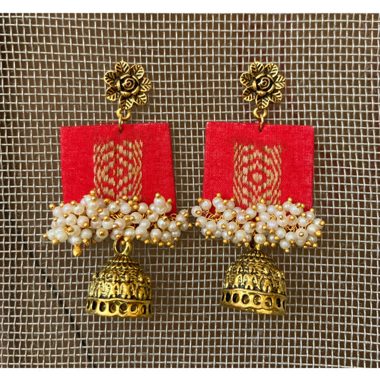 RED GHUNGHROO EARRING HANDMADEAHOLIC BY MISHKA