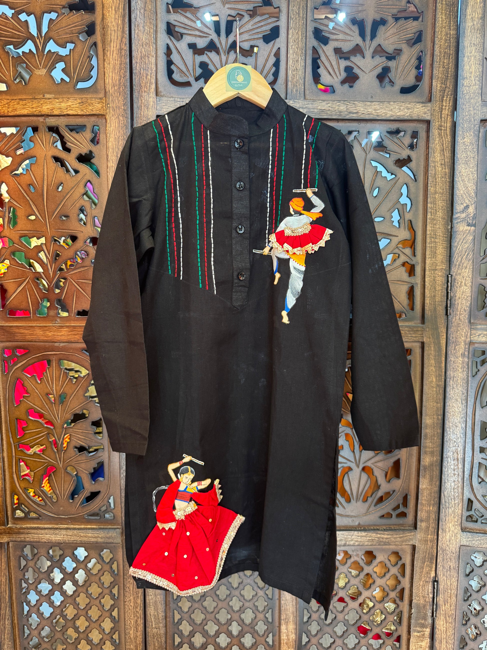 BLACK GAMTHI BOYS KURTA HANDMADEAHOLIC BY MISHKA