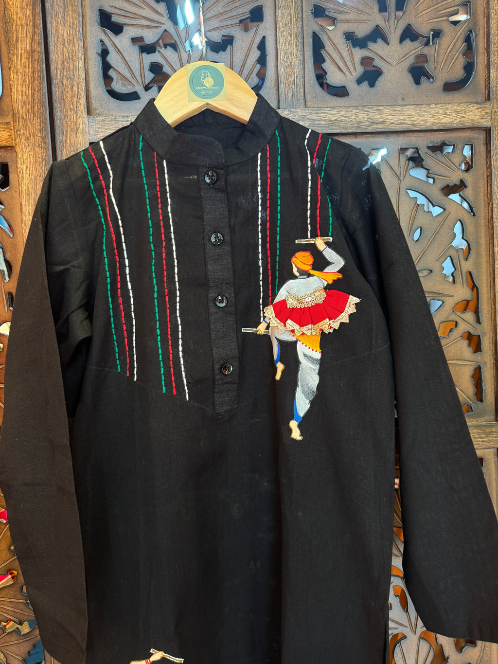 BLACK GAMTHI BOYS KURTA HANDMADEAHOLIC BY MISHKA
