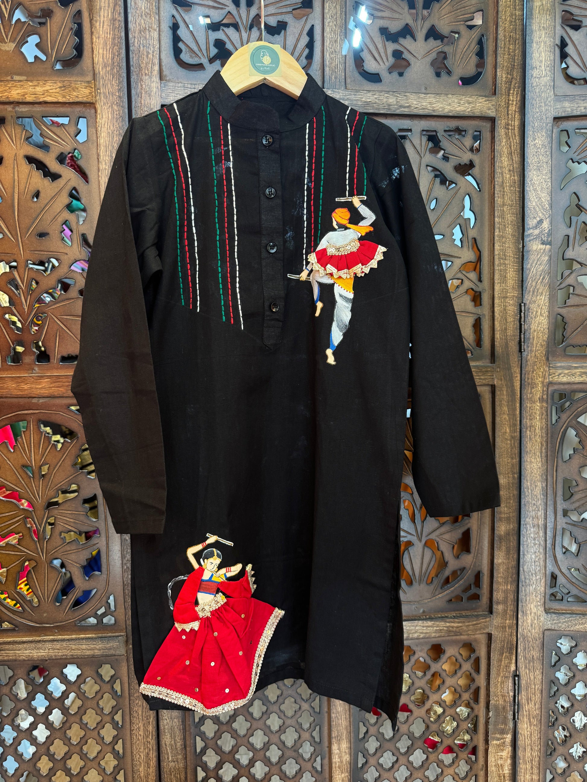 BLACK GAMTHI BOYS KURTA HANDMADEAHOLIC BY MISHKA