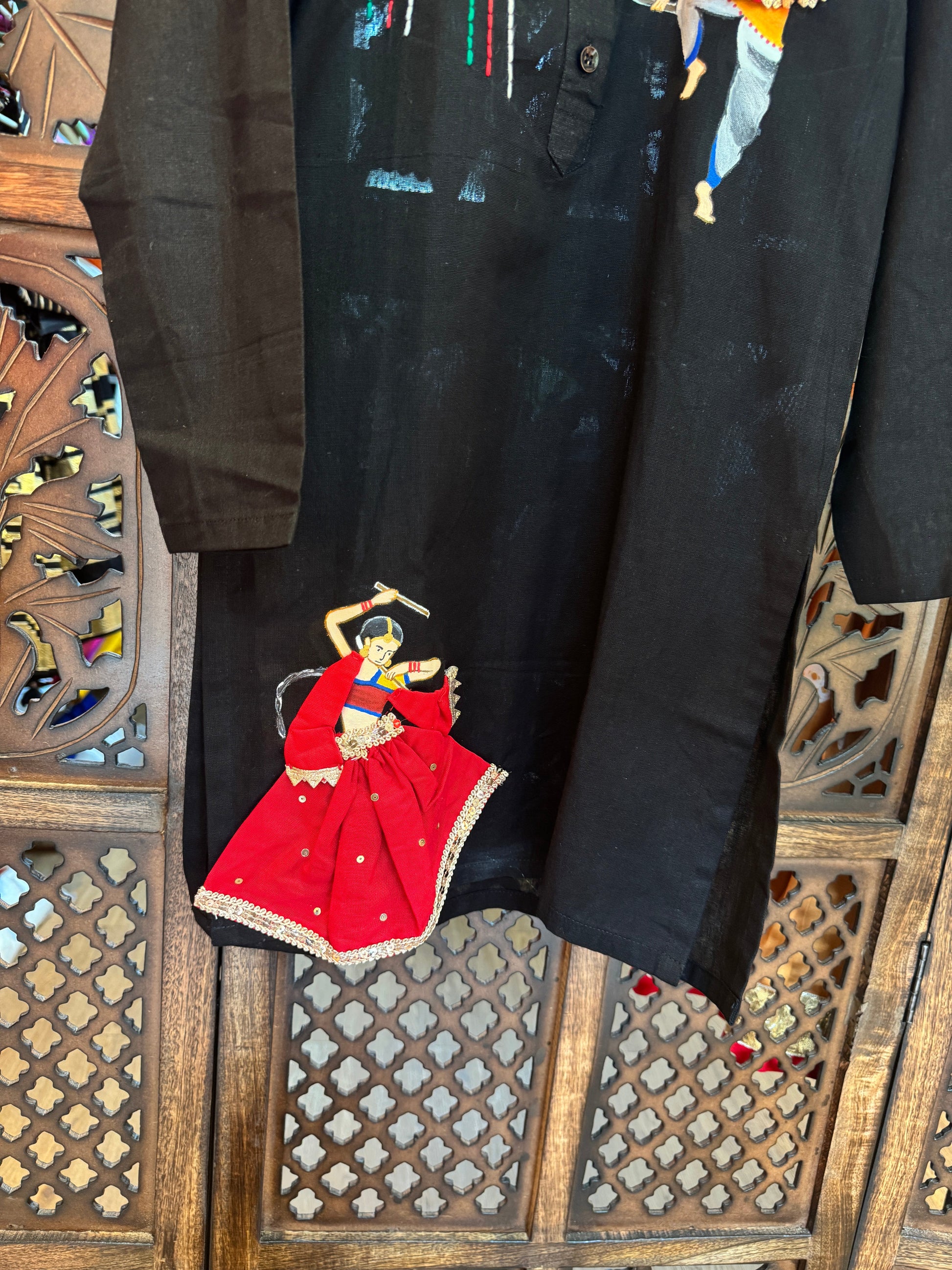 BLACK GAMTHI BOYS KURTA HANDMADEAHOLIC BY MISHKA