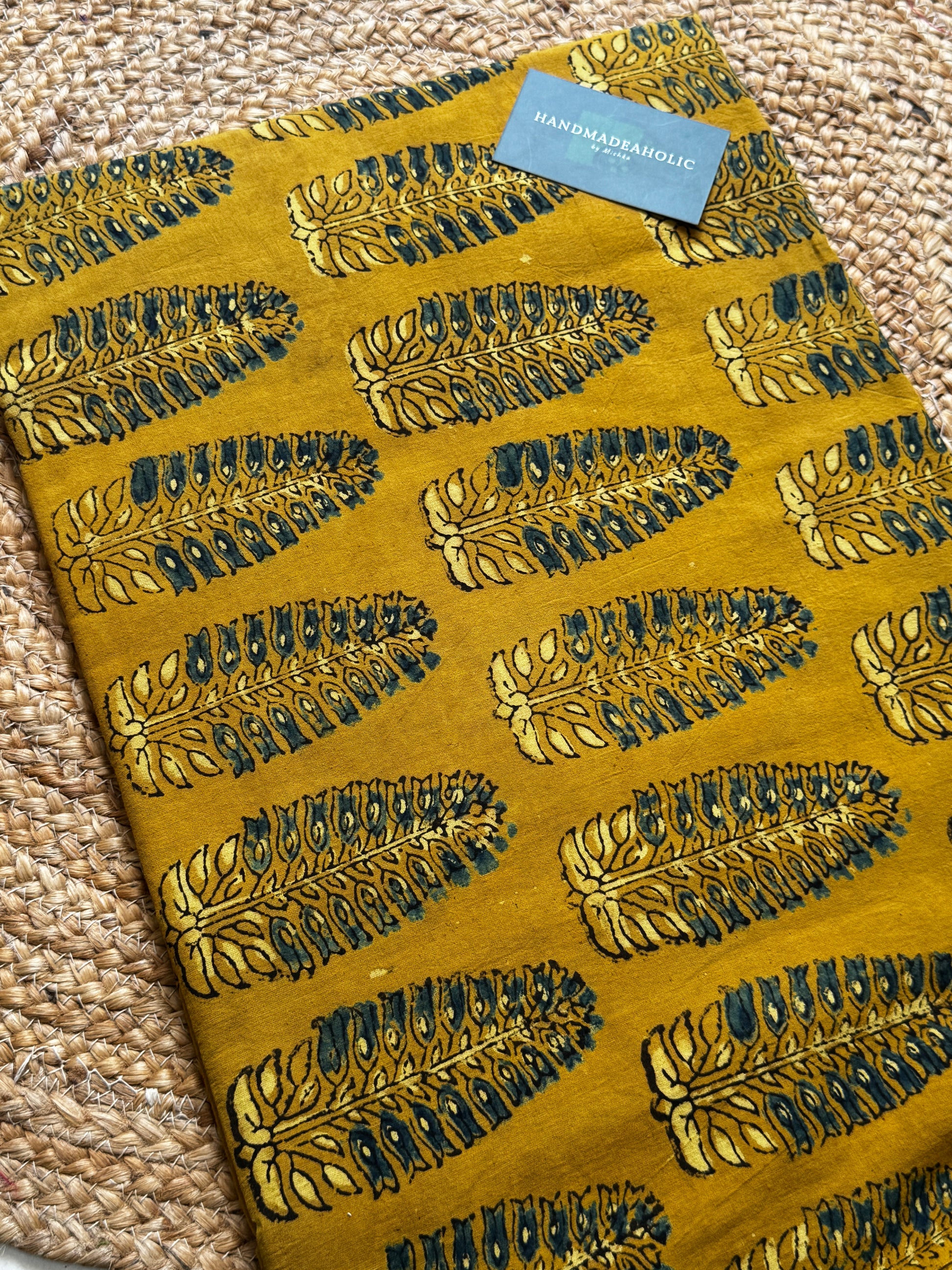 NATURAL AJRAKH HANDBLOCK COTTON FABRIC