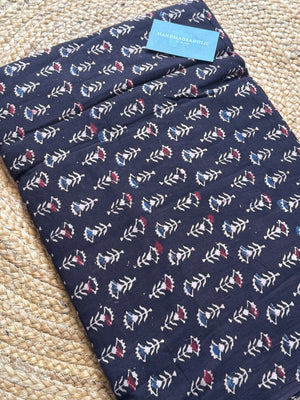 NATURAL AJRAKH HANDBLOCK COTTON FABRIC