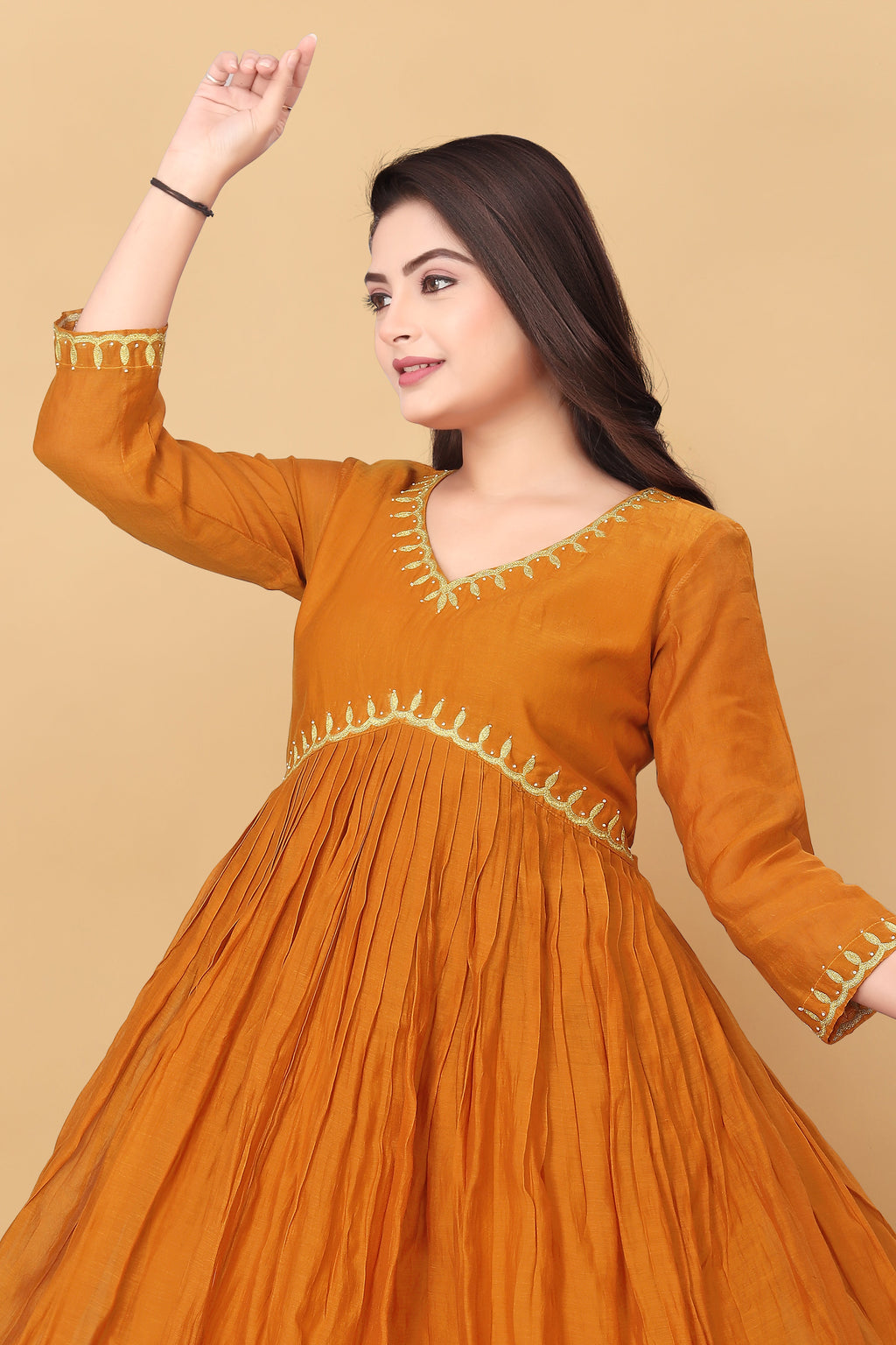MUSTRAD MUL CHANDERI  KURTA SET ( SET OF 2 ) HANDMADEAHOLIC BY MISHKA