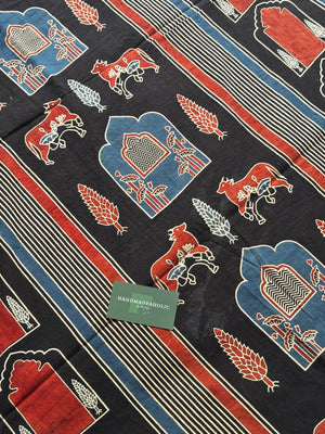 NATURAL AJRAKH HANDBLOCK COTTON FABRIC