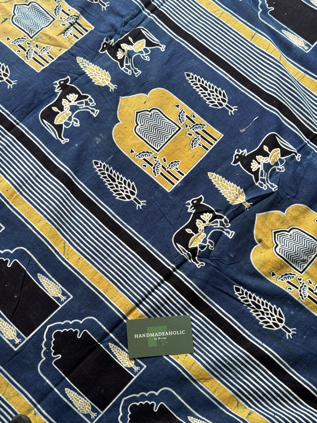 NATURAL AJRAKH HANDBLOCK COTTON FABRIC