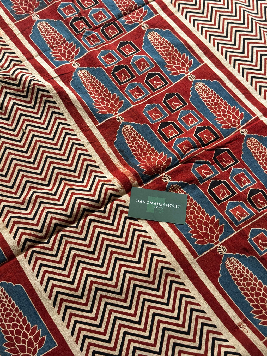 NATURAL AJRAKH HANDBLOCK COTTON FABRIC