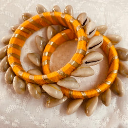 COWRIE YELLOW BANGLE HANDMADEAHOLIC BY MISHKA