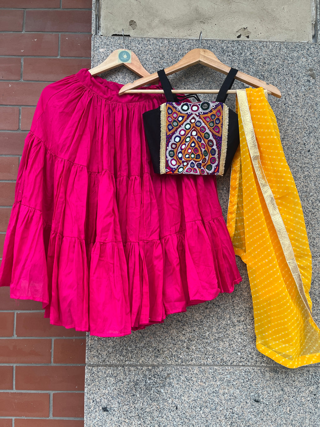 PINK AND BLACK BANJARA KIDS CHOLI - handmadeaholicmishka