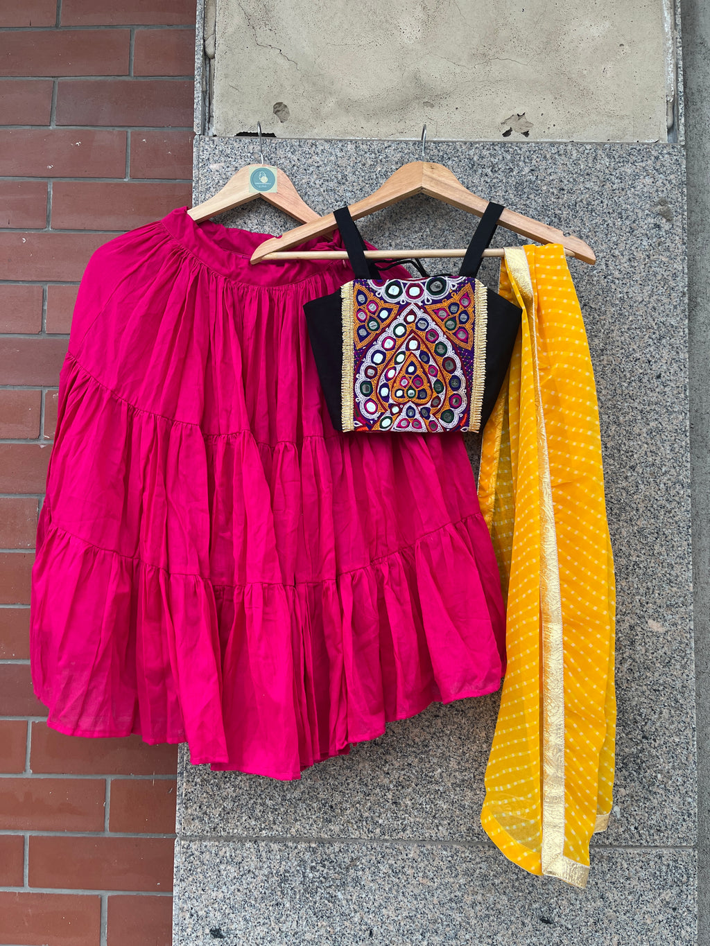 PINK AND BLACK BANJARA KIDS CHOLI - handmadeaholicmishka