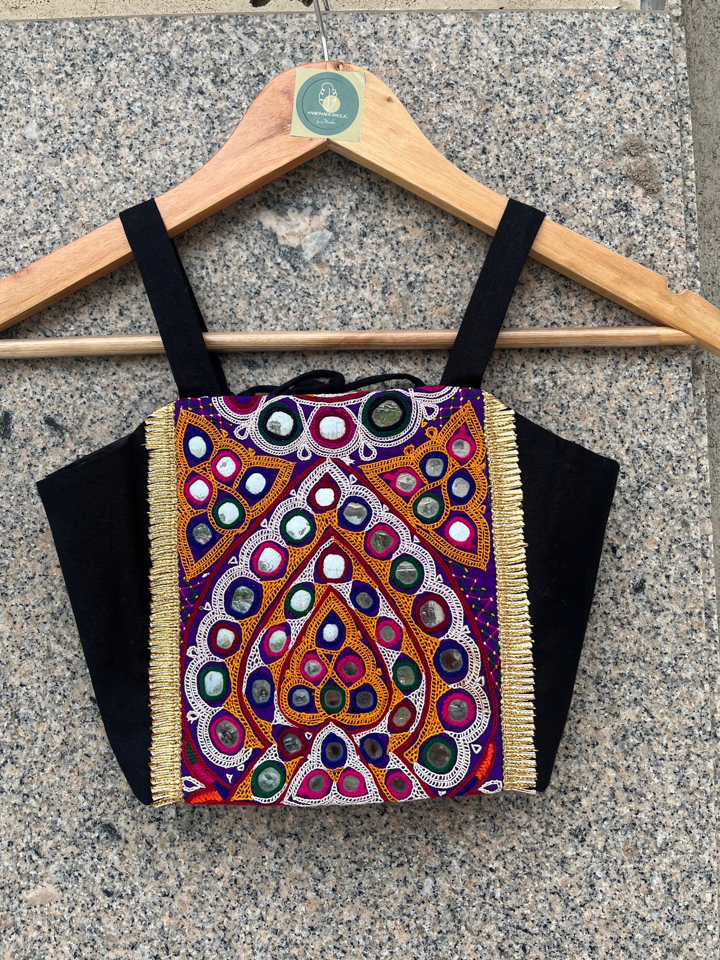 WHITE AND BLACK BANJARA KIDS CHOLI - handmadeaholicmishka