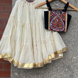 WHITE AND BLACK BANJARA KIDS CHOLI - handmadeaholicmishka