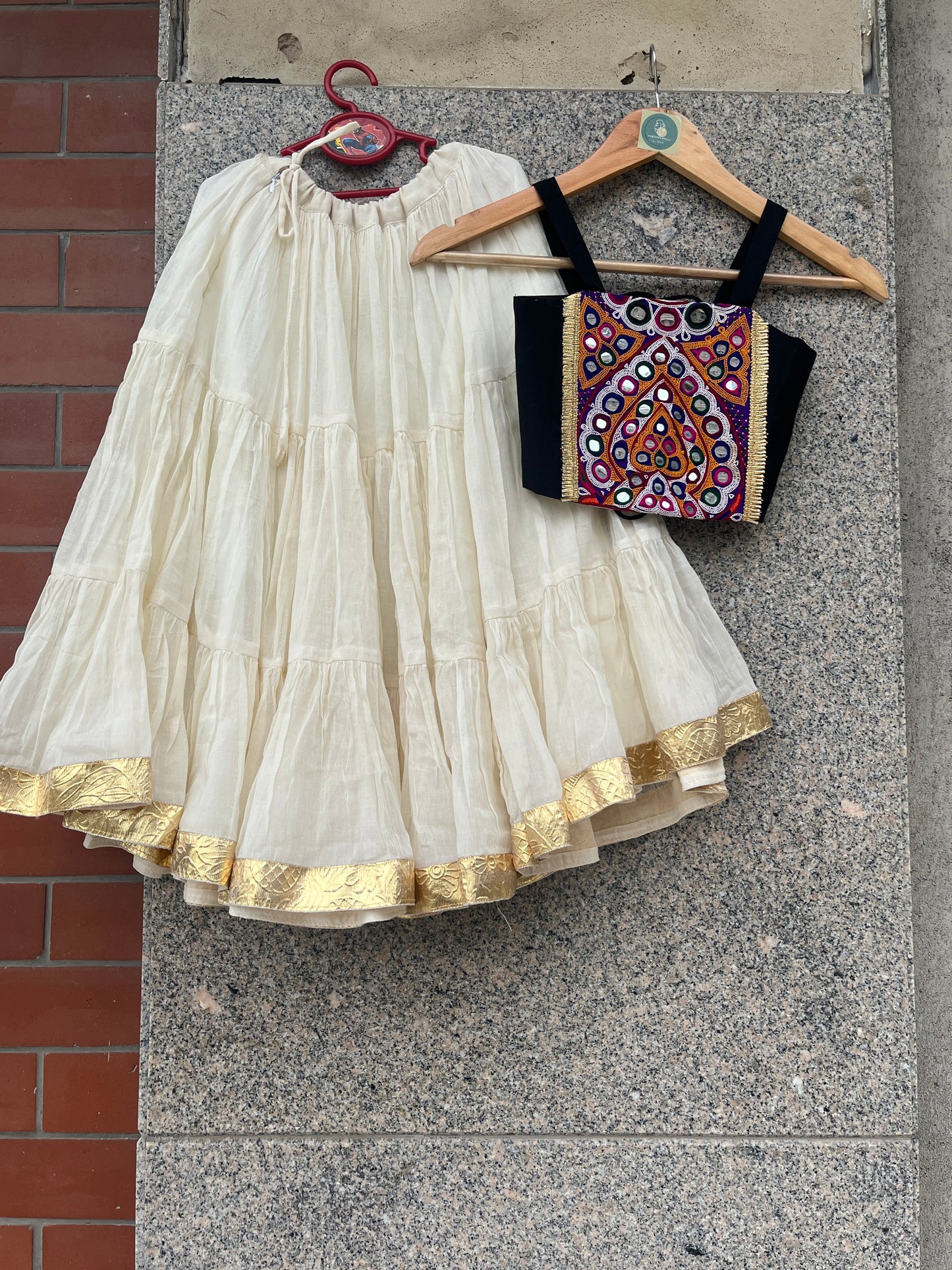 WHITE AND BLACK BANJARA KIDS CHOLI - handmadeaholicmishka