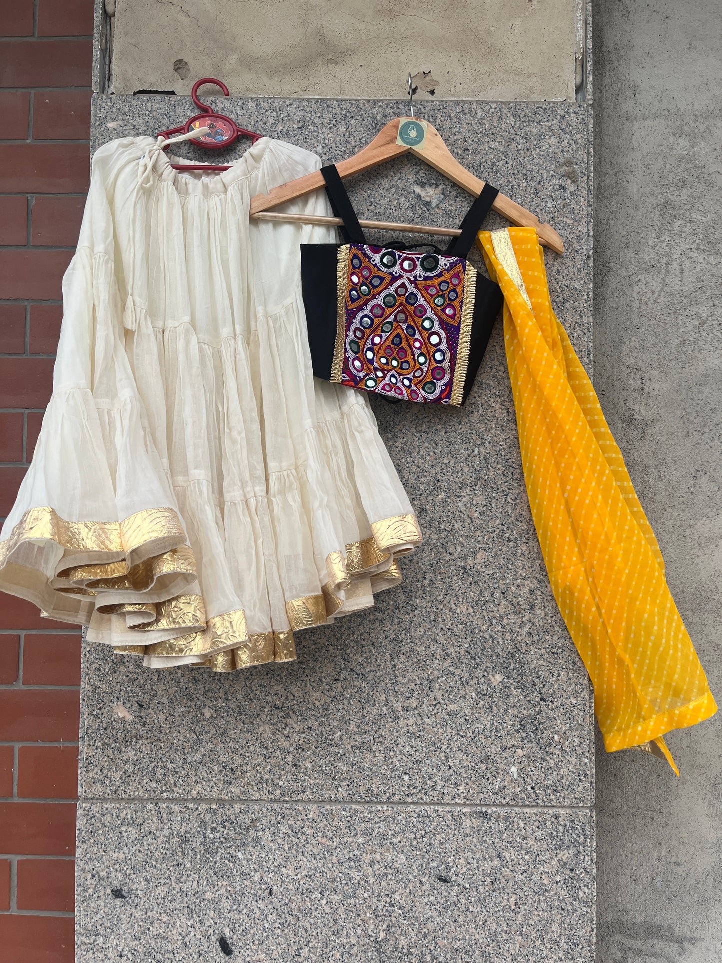 WHITE AND BLACK BANJARA KIDS CHOLI - handmadeaholicmishka