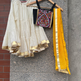 WHITE AND BLACK BANJARA KIDS CHOLI - handmadeaholicmishka