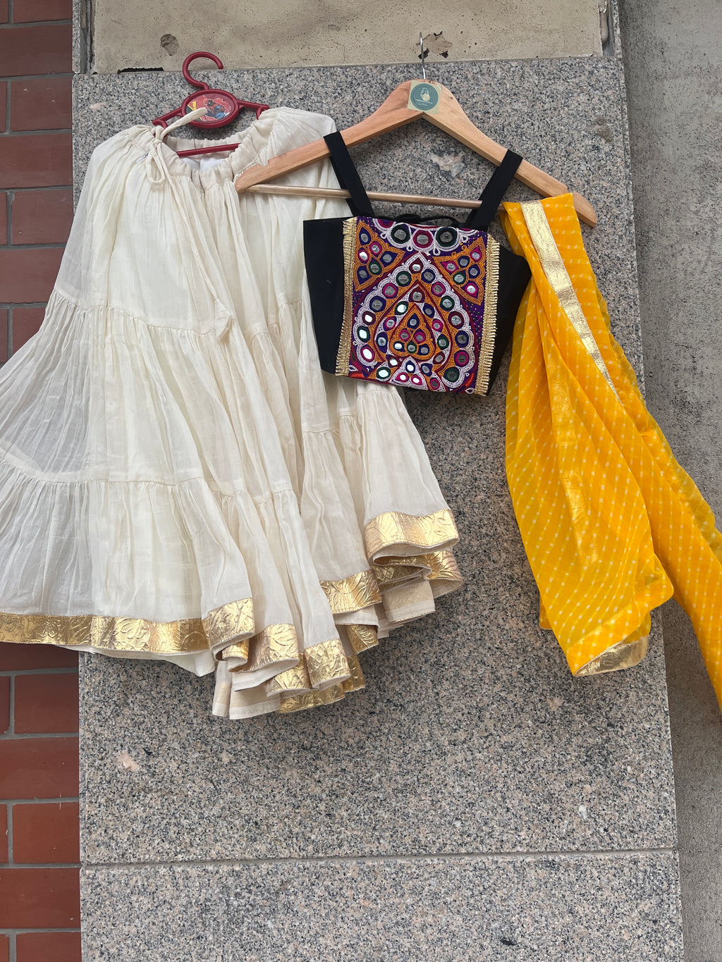 WHITE AND BLACK BANJARA KIDS CHOLI - handmadeaholicmishka
