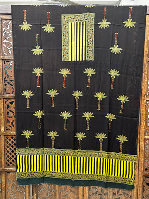 Exotic Midnight Palms: Hand-Block Ajrakh Modal Silk Unstitched Suit