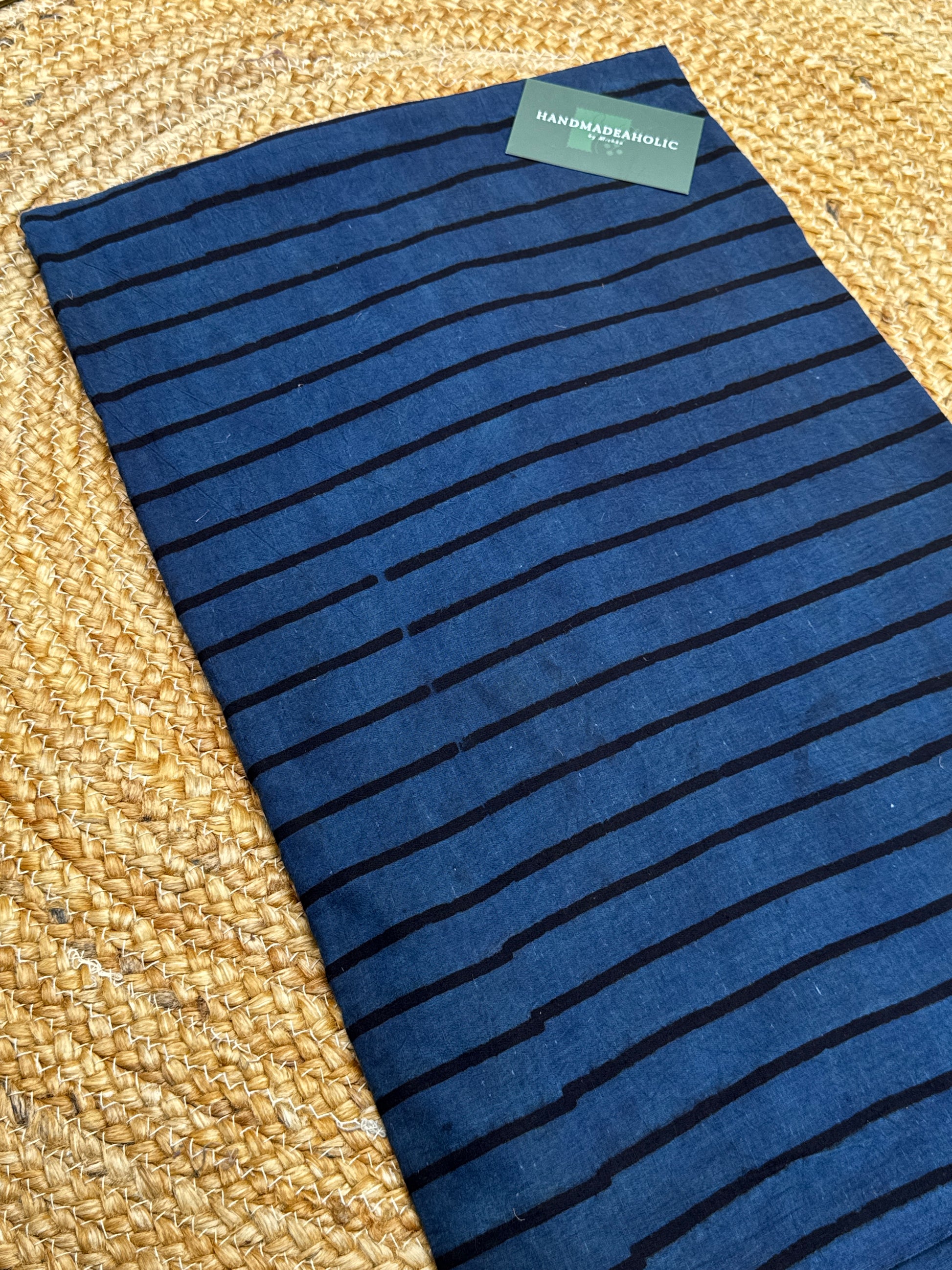 Deep Indigo Blue with Midnight Black motifs.