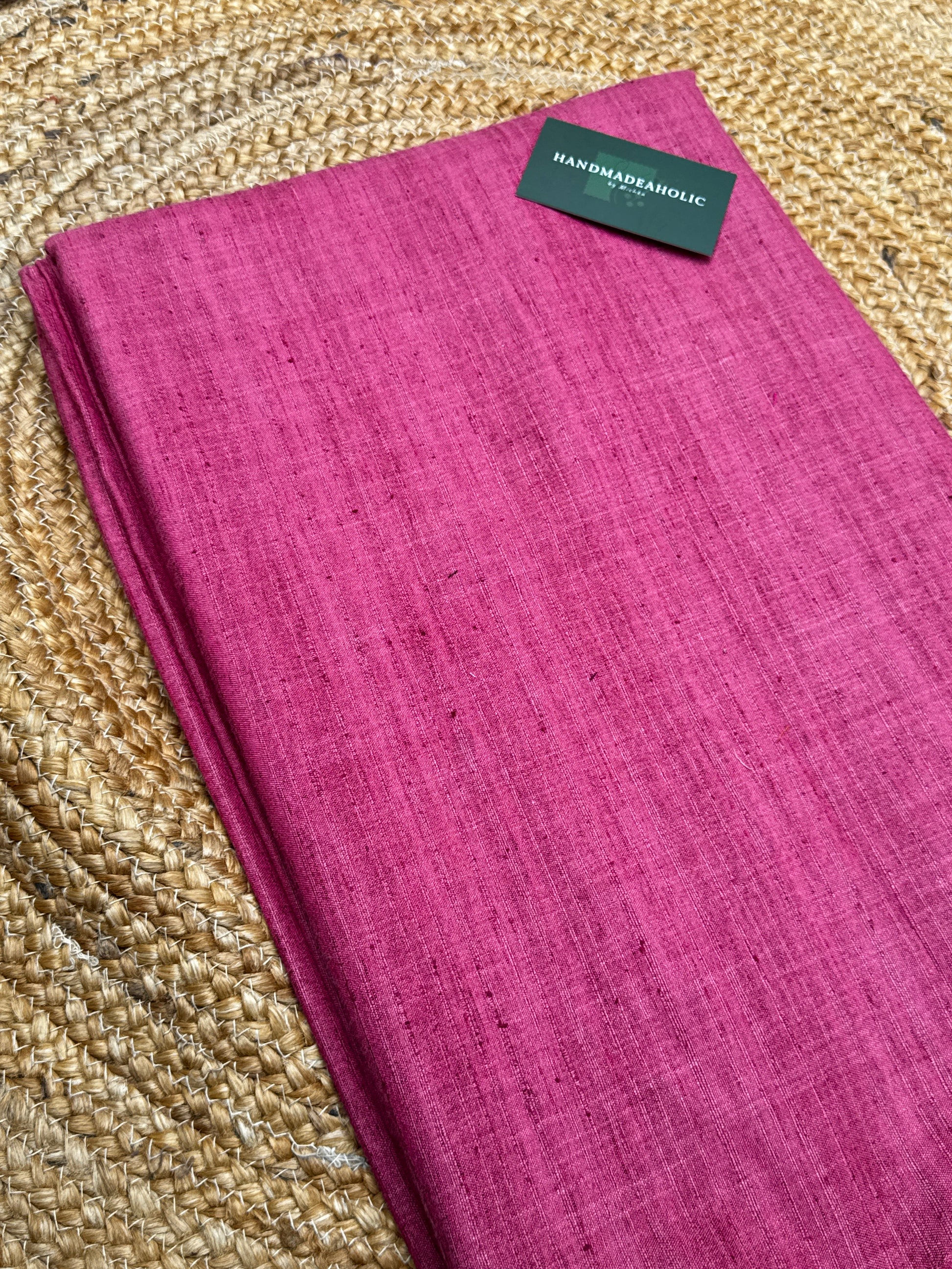 Handwoven Bhagalpuri Tussar Silk Fabric – Radiant Rani Pink