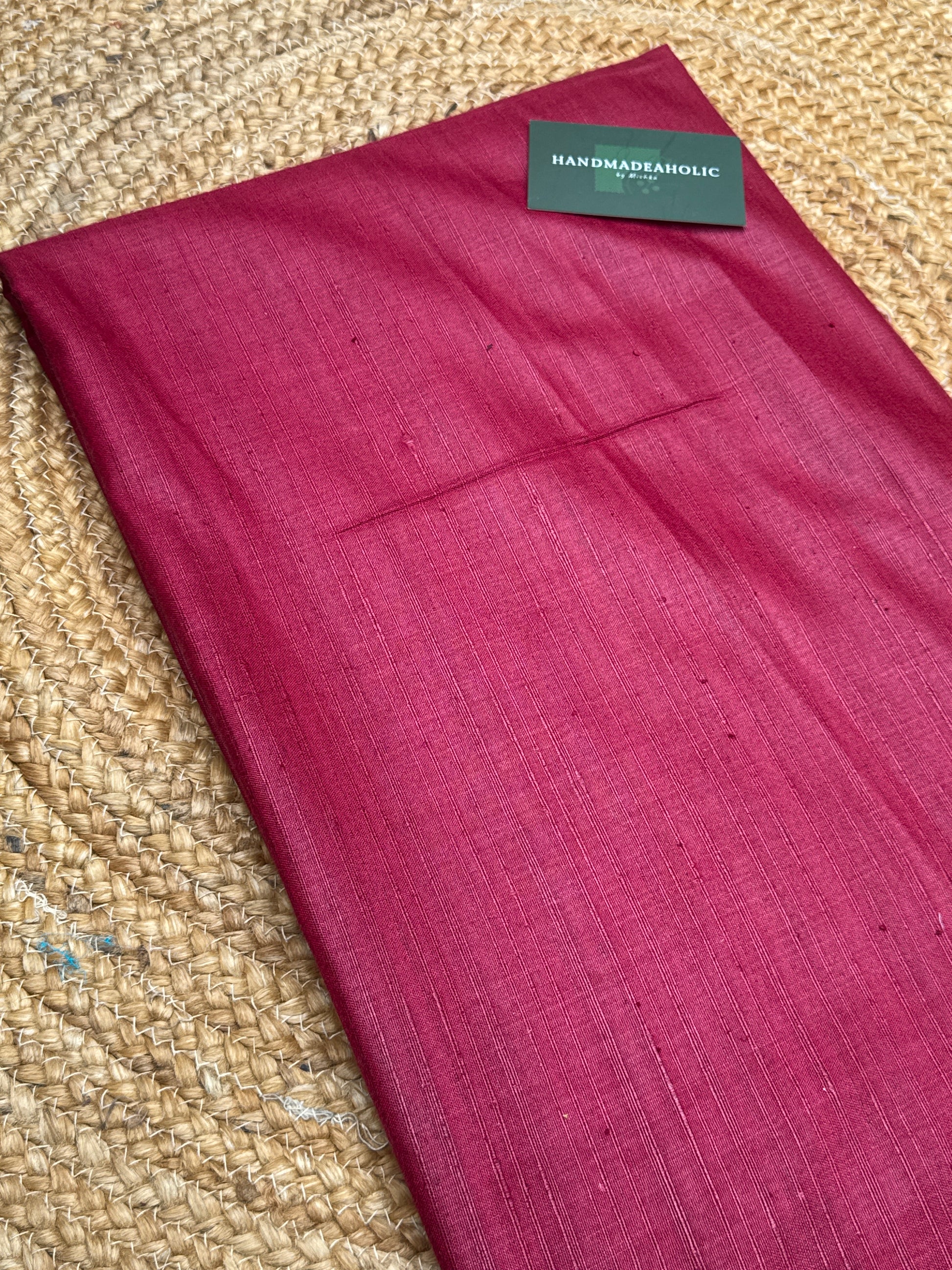 Royal Crimson Bhagalpuri Tussar Silk – Unstitched Fabric