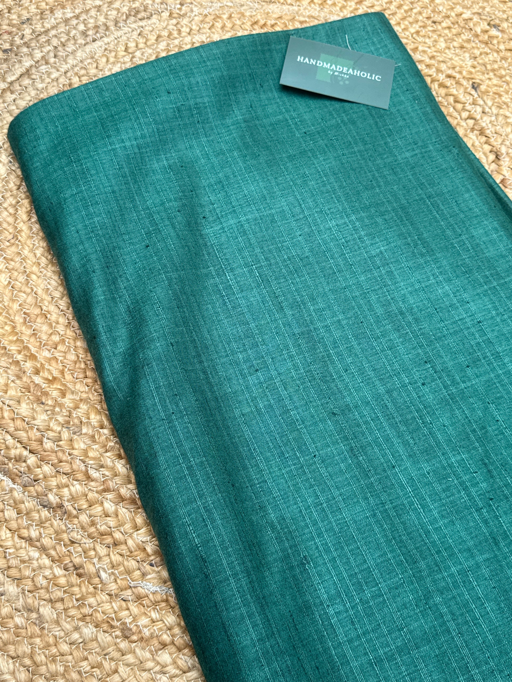 Bhagalpuri Tussar Silk Unstitched Suit Set – Deep Teal