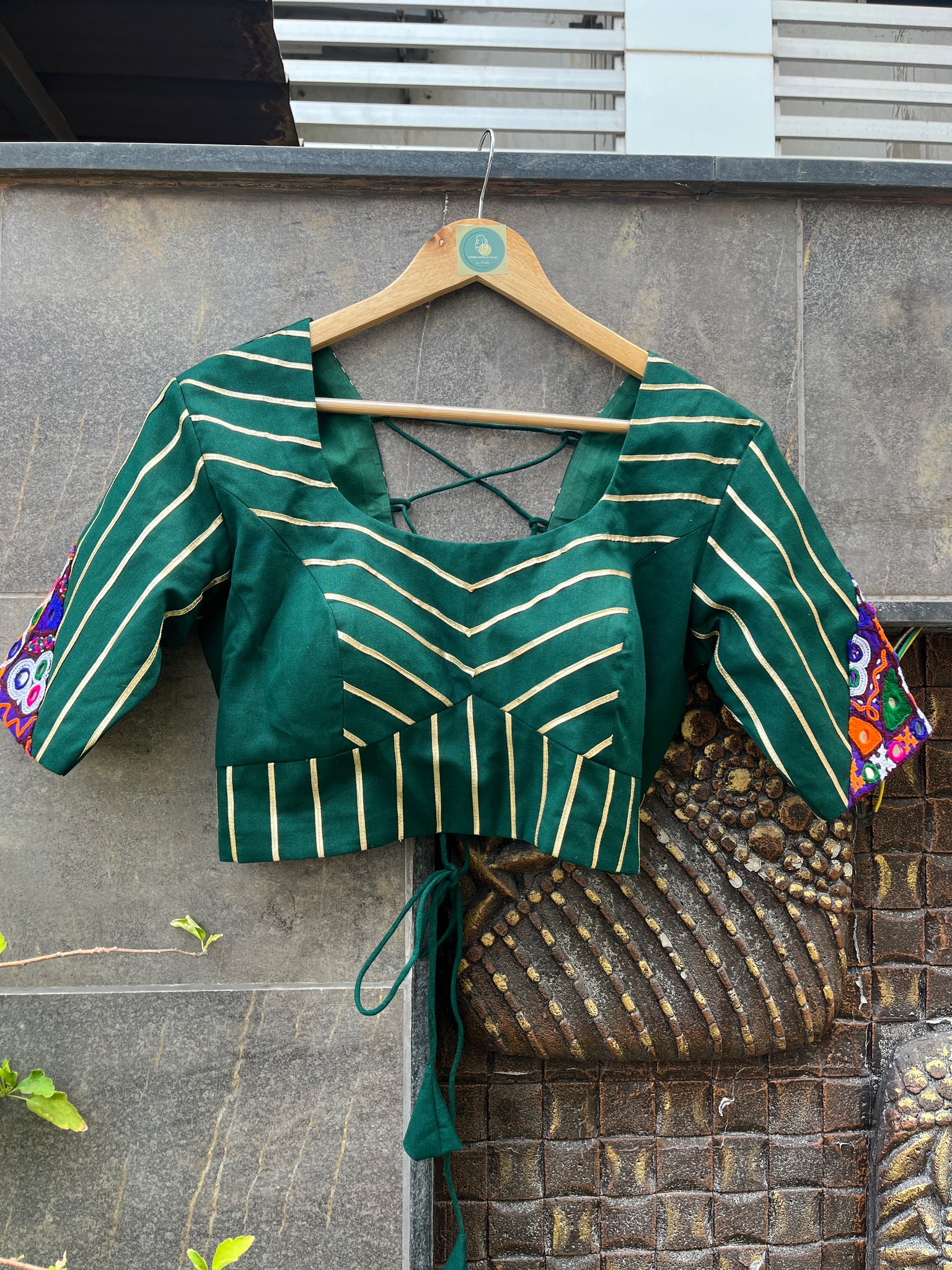 GREEN BANJARA BLOUSE HANDMADEAHOLIC BY MISHKA