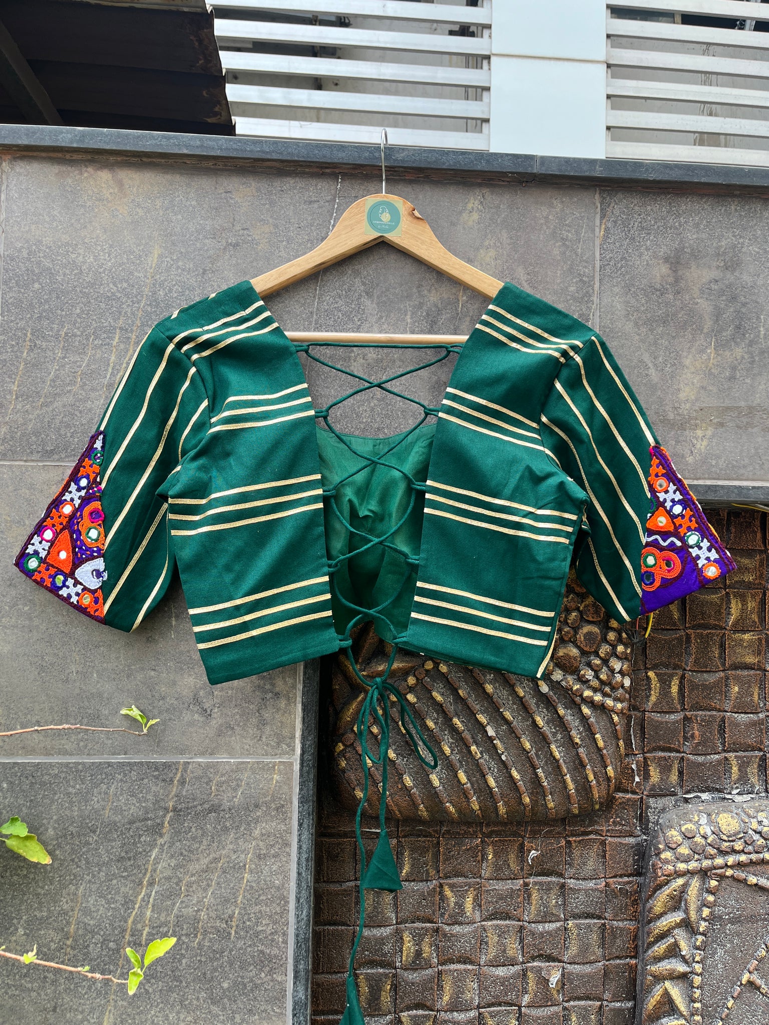 GREEN BANJARA BLOUSE HANDMADEAHOLIC BY MISHKA