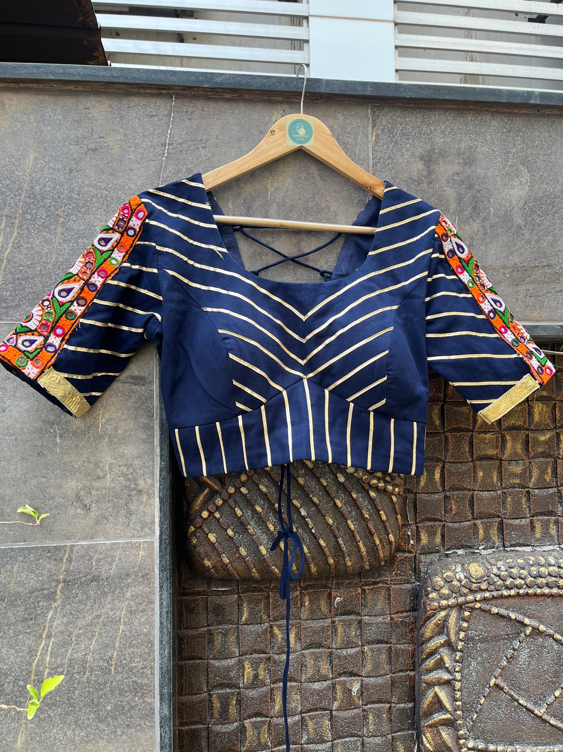 NAVY BLUE BANJARA BLOUSE HANDMADEAHOLIC BY MISHKA