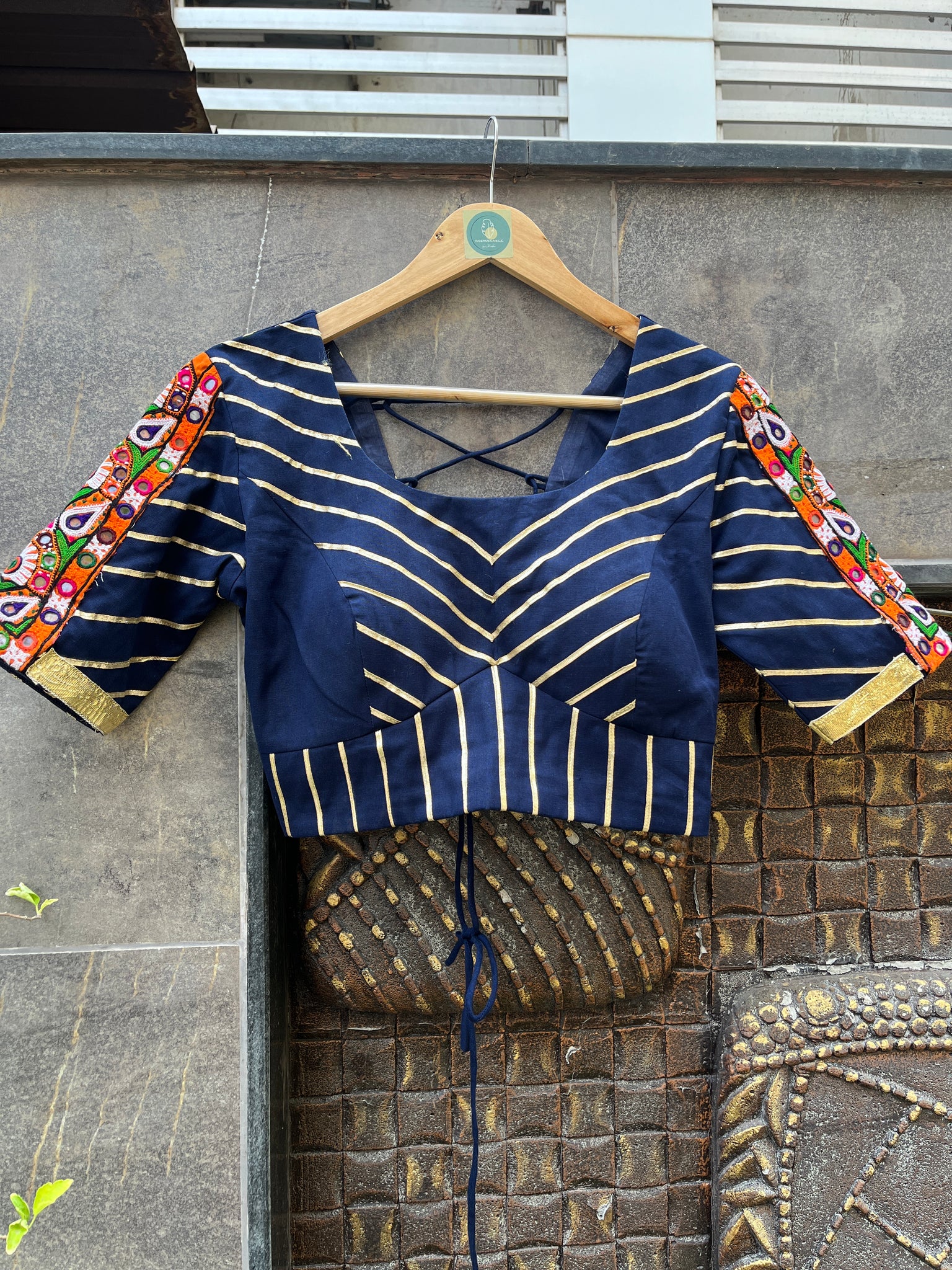 NAVY BLUE BANJARA BLOUSE HANDMADEAHOLIC BY MISHKA