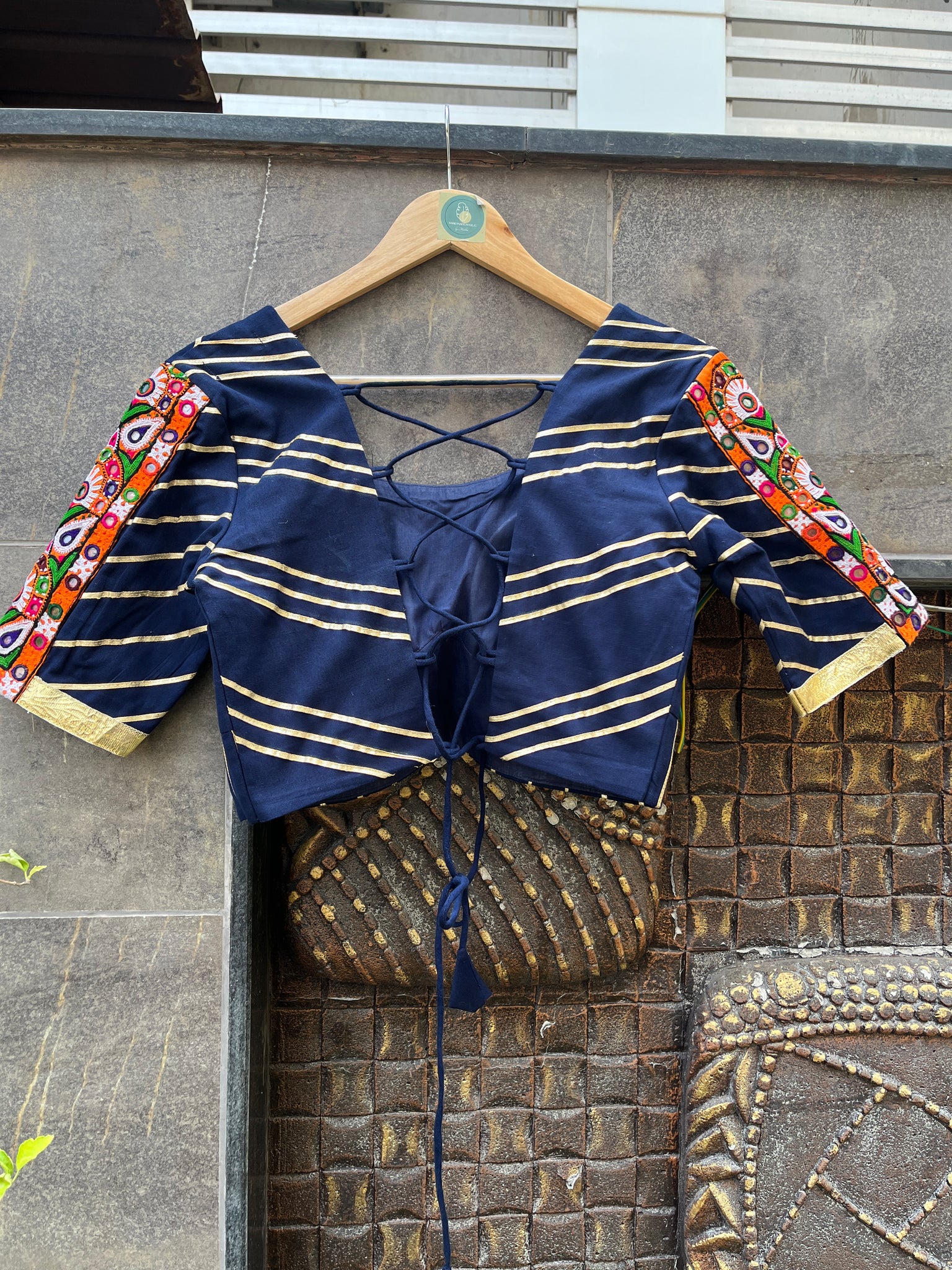 NAVY BLUE BANJARA BLOUSE HANDMADEAHOLIC BY MISHKA