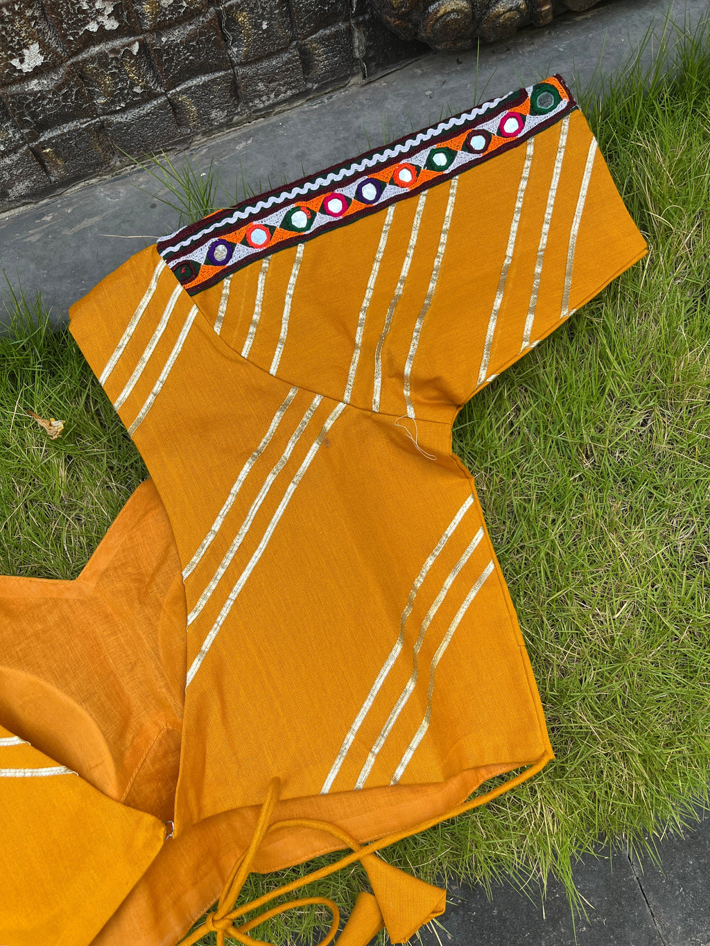 MUSTARD BANJARA BLOUSE HANDMADEAHOLIC BY MISHKA