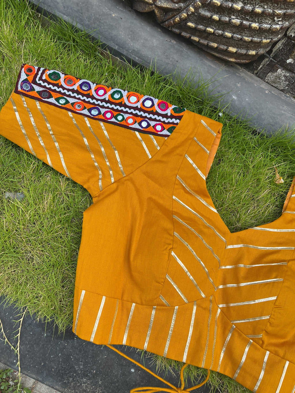 MUSTARD BANJARA BLOUSE HANDMADEAHOLIC BY MISHKA