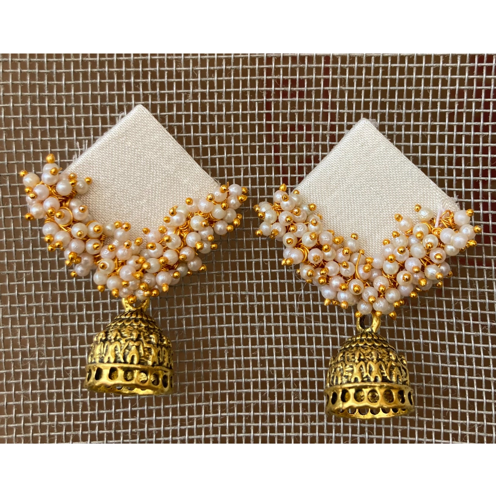 WHITE GHUNGHROO EARRING HANDMADEAHOLIC BY MISHKA