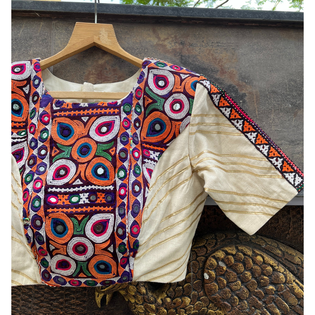 OFF WHITE BANAJARA BLOUSE HANDMADEAHOLIC BY MISHKA