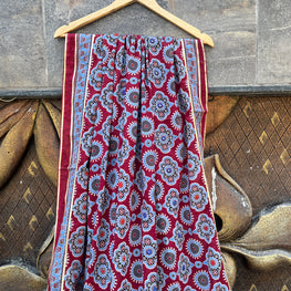 MARRON HANDCRAFTED AJARKH DUPATTA HANDMADEAHOLIC BY MISHKA