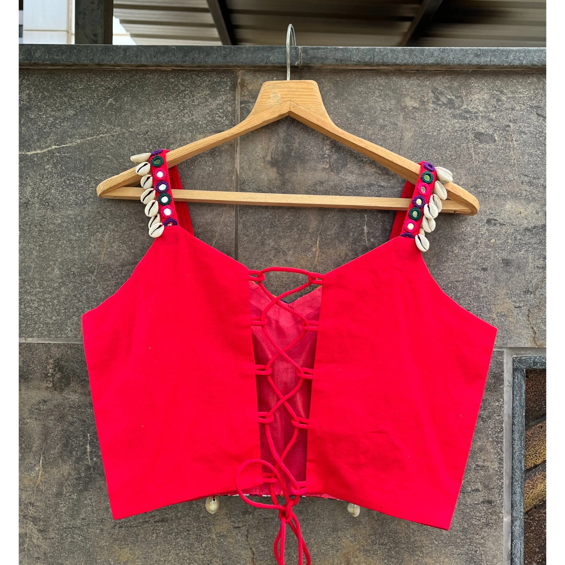 PEACH BANJARA SPAGHETTI BLOUSE HANDMADEAHOLIC BY MISHKA