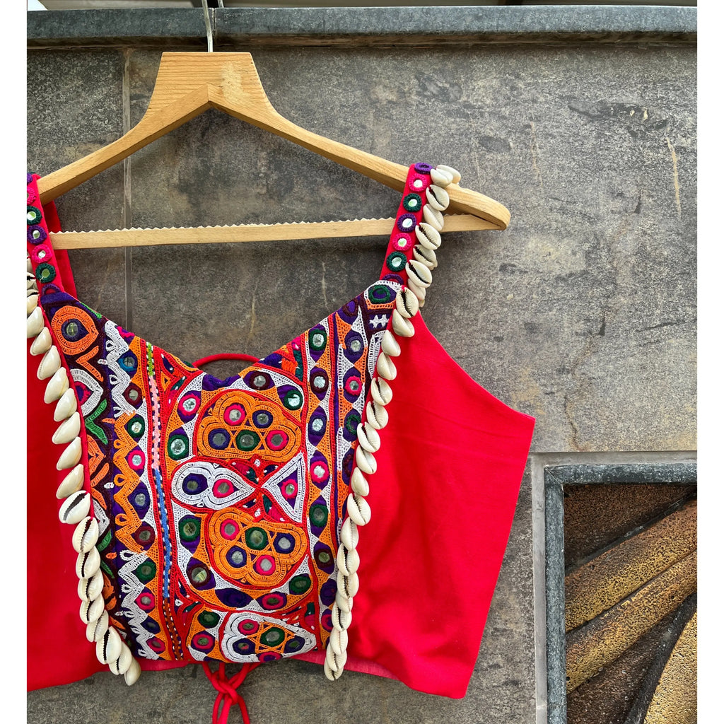 PEACH BANJARA SPAGHETTI BLOUSE HANDMADEAHOLIC BY MISHKA