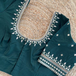 DARK GREEN HANDWORK BLOUSE