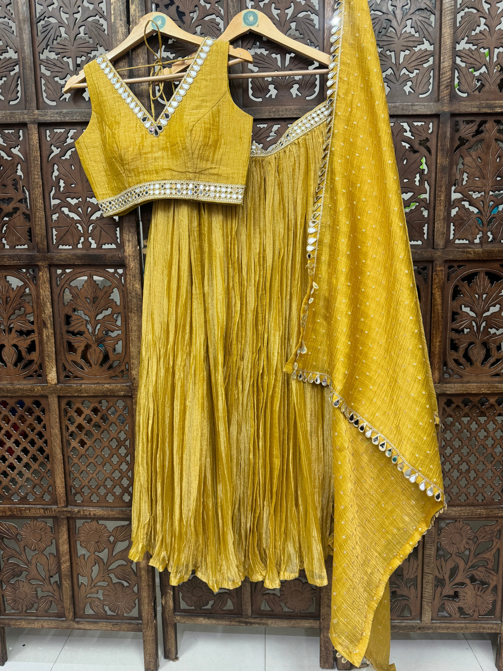 MUSTARD CRUSH LEHNGHA HANDMADEAHOLIC BY MISHKA