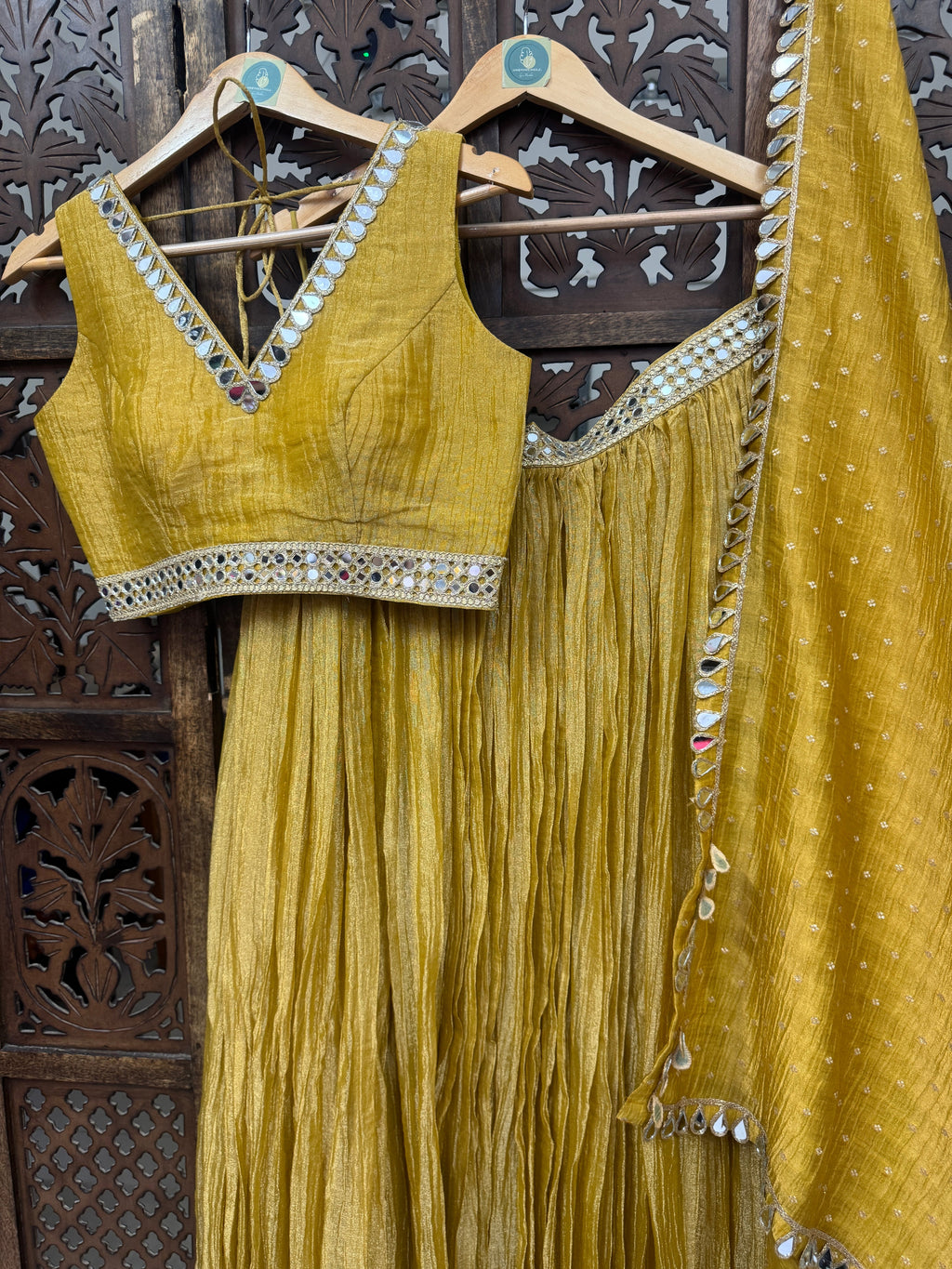 MUSTARD CRUSH LEHNGHA HANDMADEAHOLIC BY MISHKA