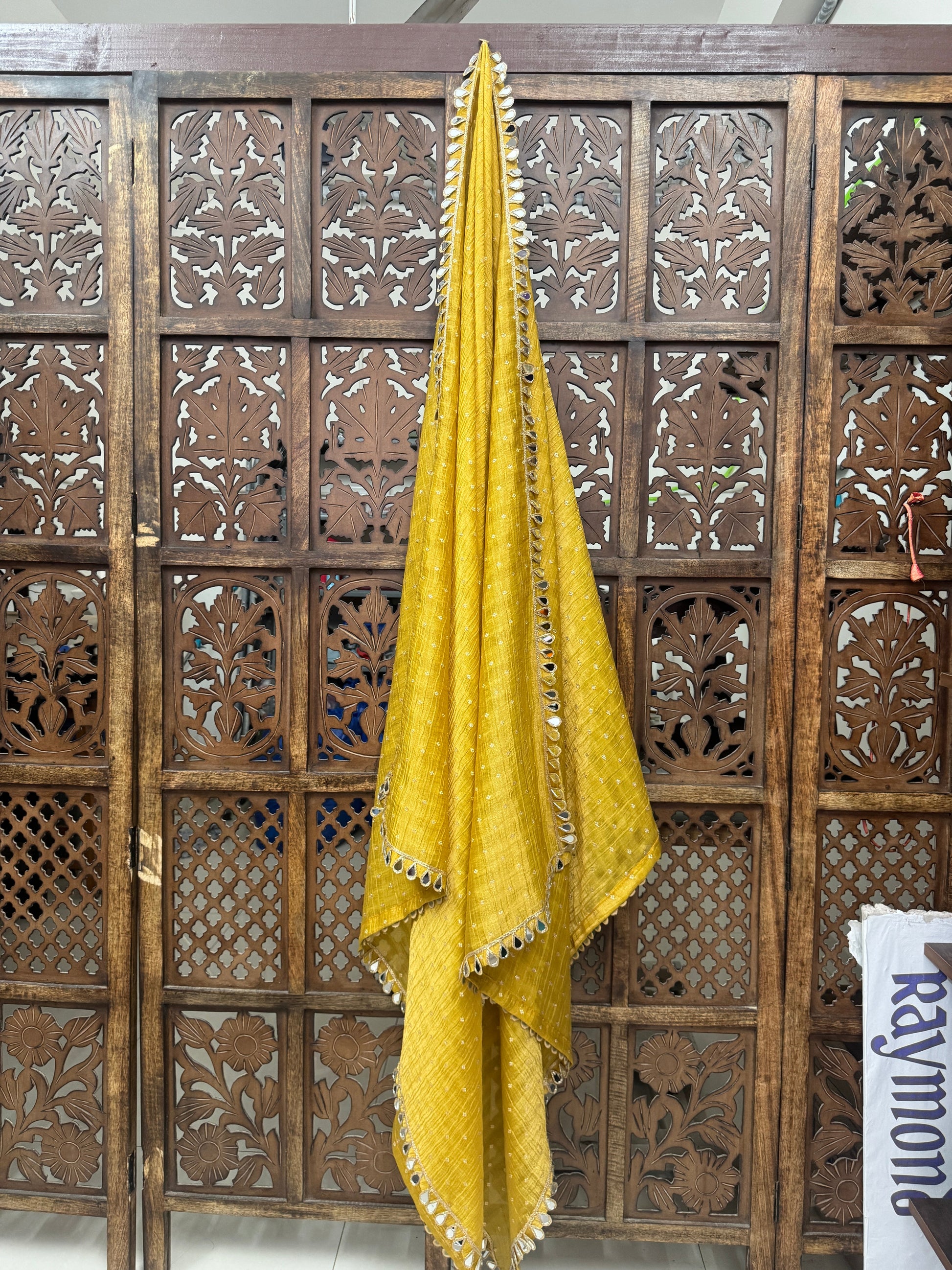 MUSTARD BANARASI CRUSH HANDMADEAHOLIC BY MISHKA