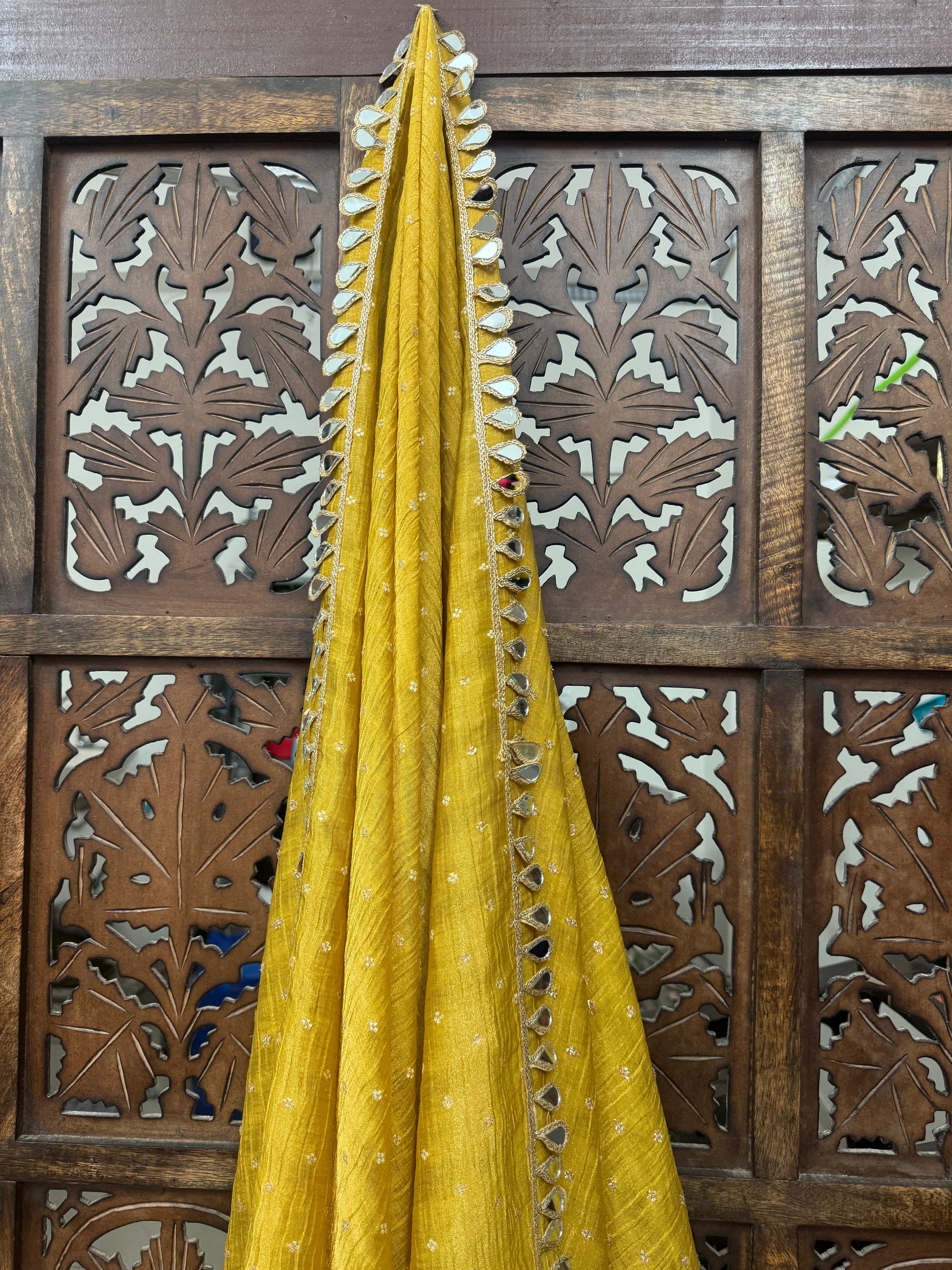 MUSTARD BANARASI CRUSH HANDMADEAHOLIC BY MISHKA